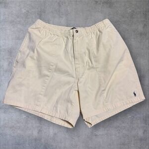 Vintage 90s Polo by Ralph Lauren Yellow Shorts Drawstring Elastic Waist Large